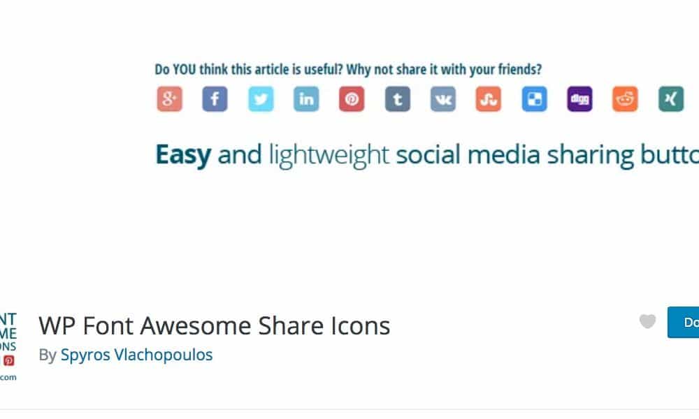 WP Font Awesome Share Icons Plugin Banner